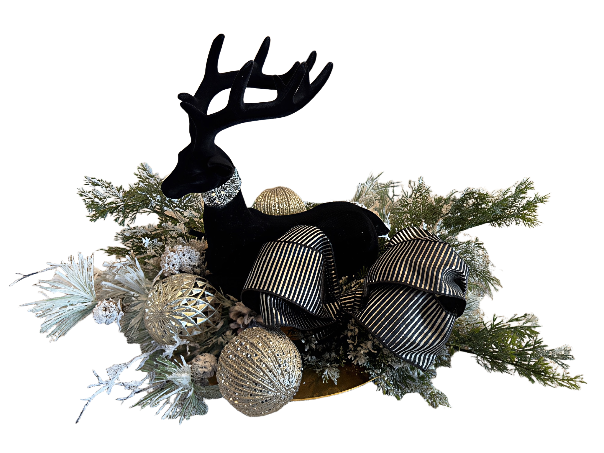 Black Reindeer with Bow