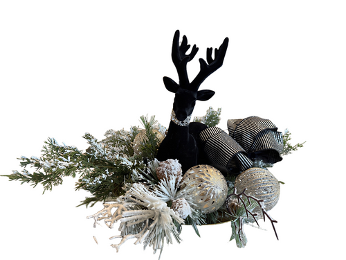 Black Reindeer with Bow